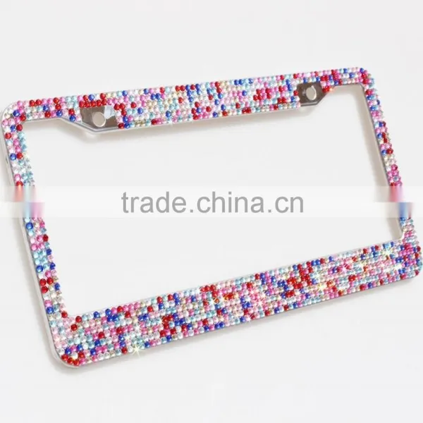Crystal Rhinestone License Plate Frame With Custom Logo photo-2