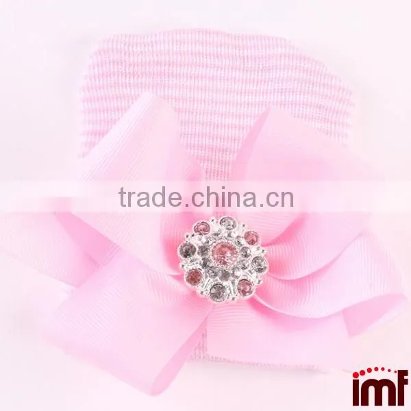 Baby Girl COMING HOME Hat,White Faux Pearl Bow Hospital Hat photo-5