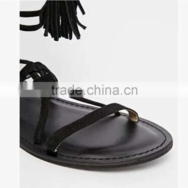 Italy Leather Shoes Women Fancy Flat Lady Simlpe Sandal Strap photo-6
