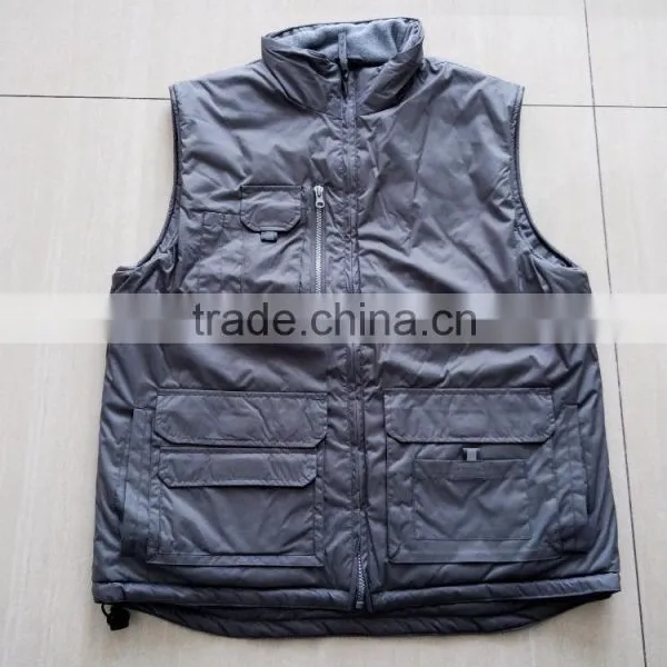100% Polyester Work Vest Uniform Fleece Lining With Pockets for Men Wholesale photo-2