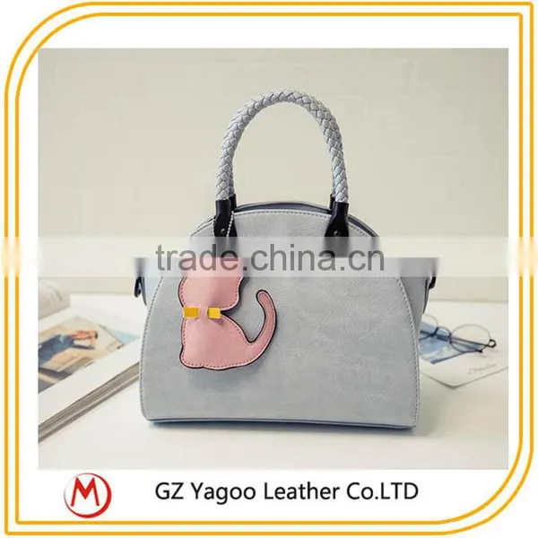 2016 Wholesale China Factroy Retro Lady Handbag Korean Leather Bag Bat Wings Supplier's Choice photo-3