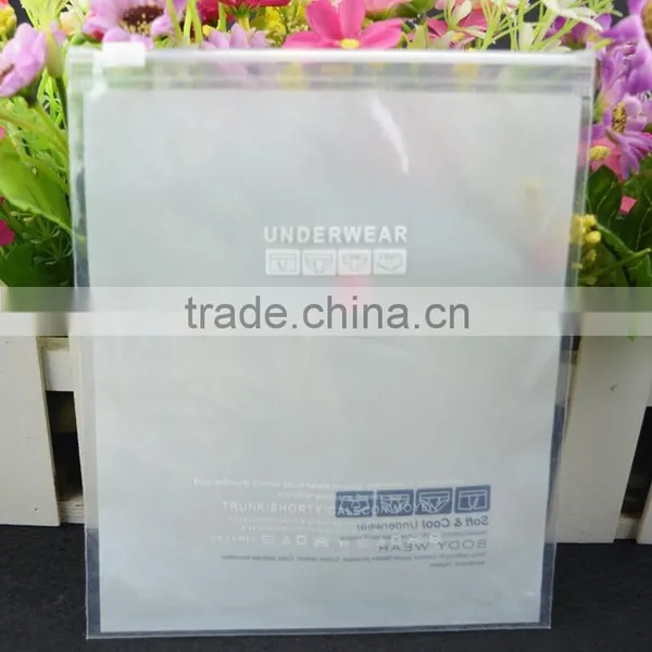 One Side Clear PE Printed Underwear Slide Zipper Packing Bag Factory Wholesale