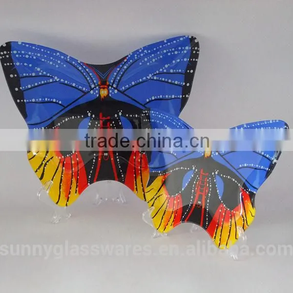The Butterfly Glass Plate Blue Style photo-3