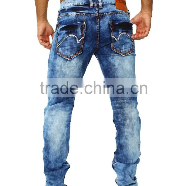 Custom Leather Logo Label All Brand Name Jeans photo-3