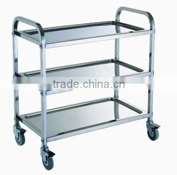 Stainless Steel 3 Shelves Service Food Cart