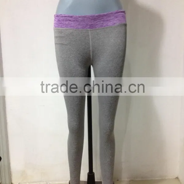 Santic Wholesale Gym Wear Sublimation Print Yoga Pants Contrast Waistband Leggings photo-4