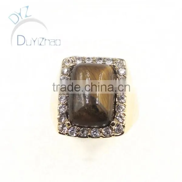 Mens Gold Ring With Tiger Eyes photo-2