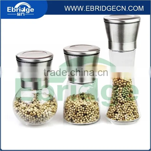 200ml Round Glass Spice Jar Grinder Salt and Pepper Grinder, Nuts Mills photo-2