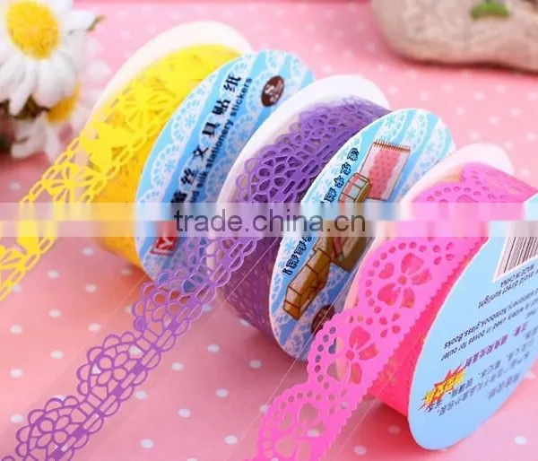 DIY Craft Crochet Cotton Knit Lace Sticker Ribbon Tape Roll Adhesive Beige photo-2