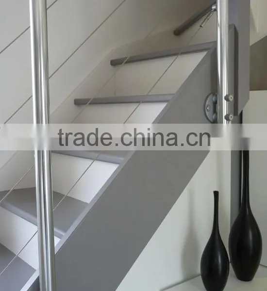 Stainless Steel Cable Rails on Prefabricated Stair
