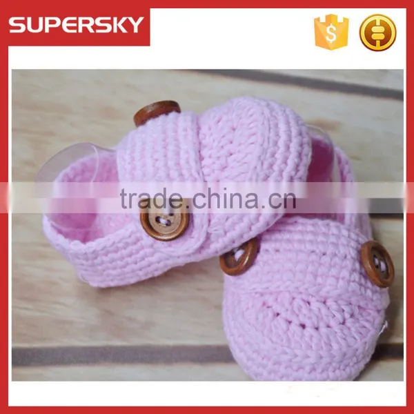 A-188 Hand Crochet Baby Shoes Baby Knitting Infant Indoor Slipper Shoes Crochet Prewalk Shoes photo-3