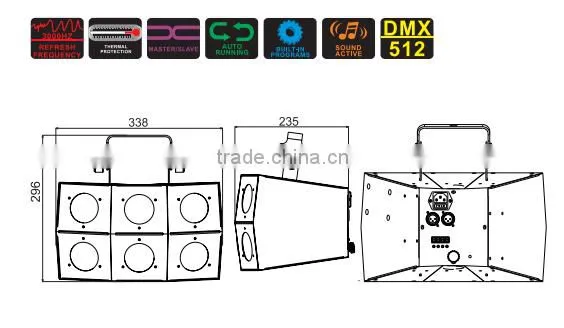 Color Changing RGB 45W DMX Sound-activated LED Disco Light photo-3