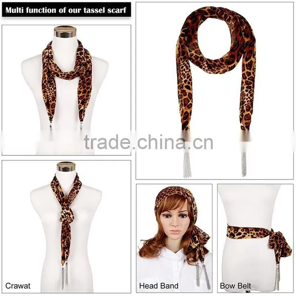 2015 New Design Chiffon Leopard Print Scarf,infinity Scarf photo-6