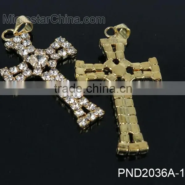 Fashion Black Color Copper Clear Rhinestone Cross Locket Pendant Necklace photo-6