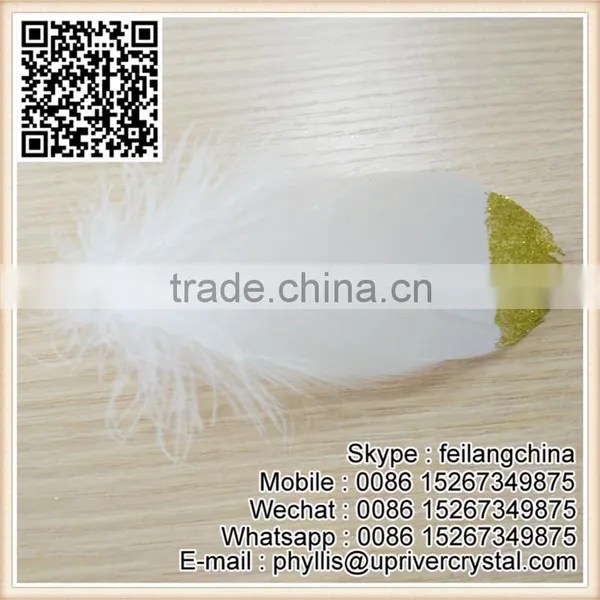 Wholesale Top Quality Gold Glitter Goose Feather photo-2
