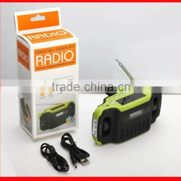 Hottest Selling Newest Design Popular Alarm Clock With Radio For Promotion Gift/Solar LED Flashlight/Phone Charger photo-2