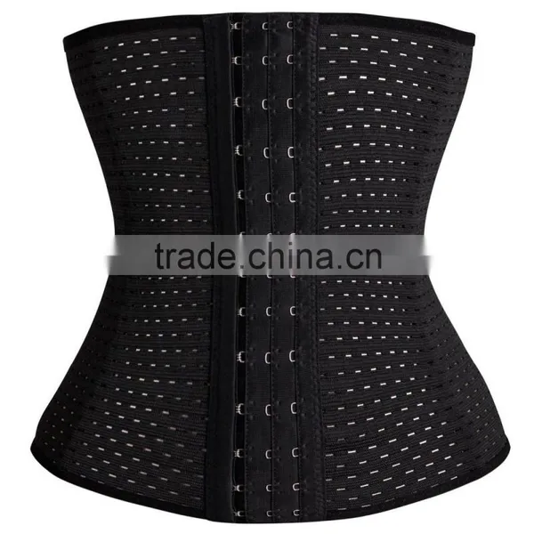 Two Color 2015 Wholesale 100% Latex Breathable Waist Trainer Corset With a Hole Very Cheaper photo-2