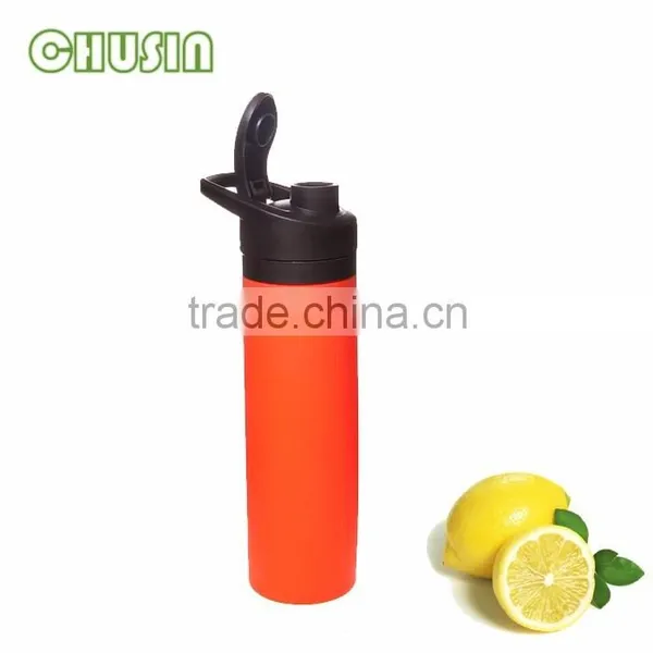 Outdoors Water Bottle Food Grade Silicone Water Bottle With Handle and Straw photo-2