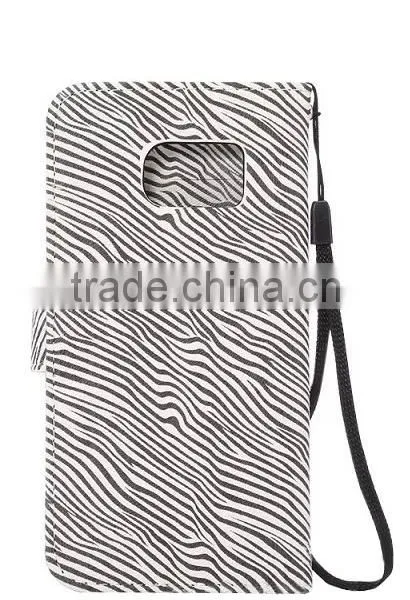 OEM Zebra Pattern Leather Smart Phone Case for Samsung S7 photo-3