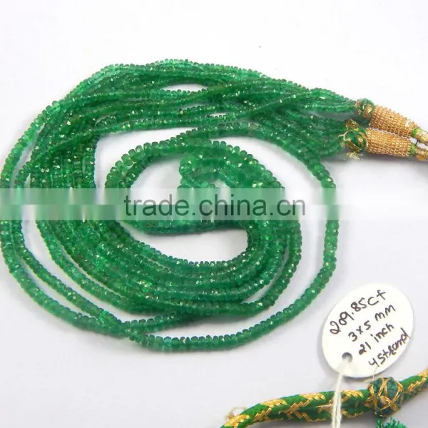 Natural Zambian Emerald Beads 4 Strand Necklace Gift for Love photo-5