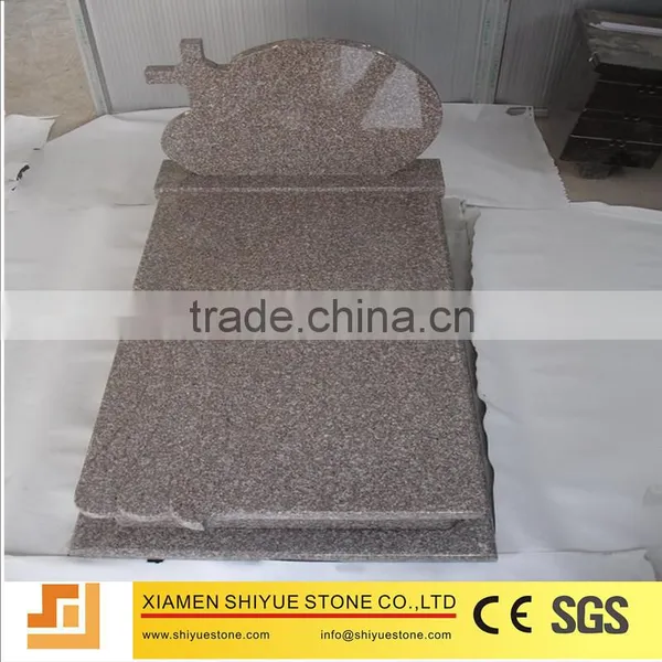Poland Style Pink Granite Gravestone