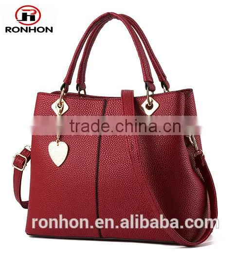 Lady PU Leather Bag With Golden Metal Ornamental photo-3