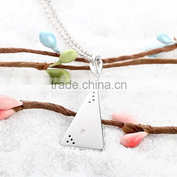 2016 Latest Design Triangle Opal 925 Silver Pendant Necklace photo-3