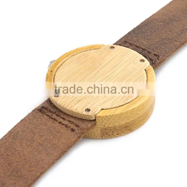 Hotsale Bamboo Watches With Leather Strap Wooden Watches photo-6
