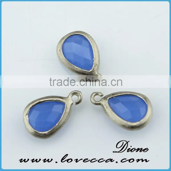 Hot Sell Beautiful Various Shape+color Silver Frame Glass Gemstone Pendant photo-2