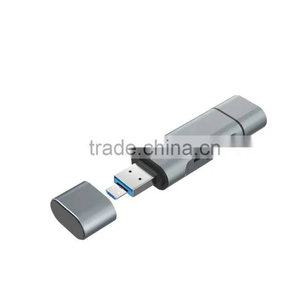 Sidiou Group USB Type-C Card Reader 1*USB 2.0 Port + 1*USB Type-C Port + Micro USB Port Card Reader With OTG Adapter photo-2