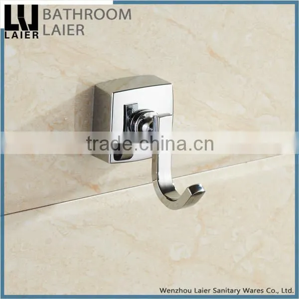 Promotional Direct Marketing Factory Zinc Alloy Chrome Finishing Bathroom Sanitary Items Wall Mounted Double Robe Hook photo-3