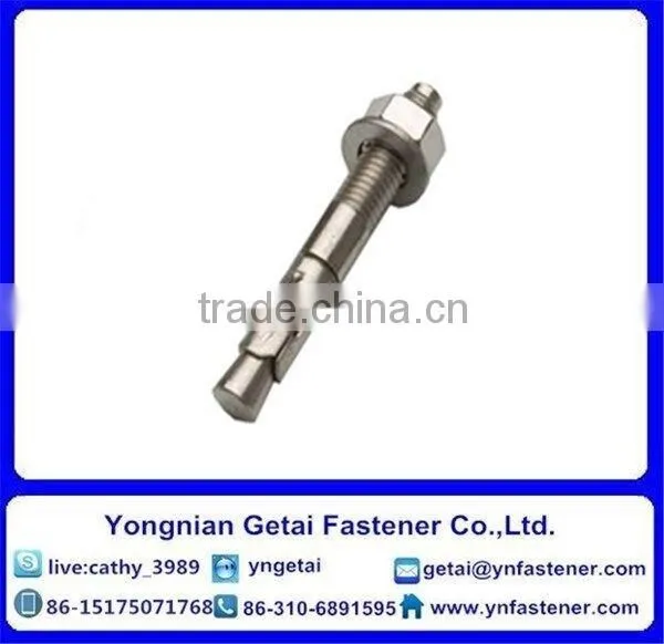 Carbon Steel YZPM8*150 Wedge Anchor Silver White Zinc-plated With Nut and Washer photo-4