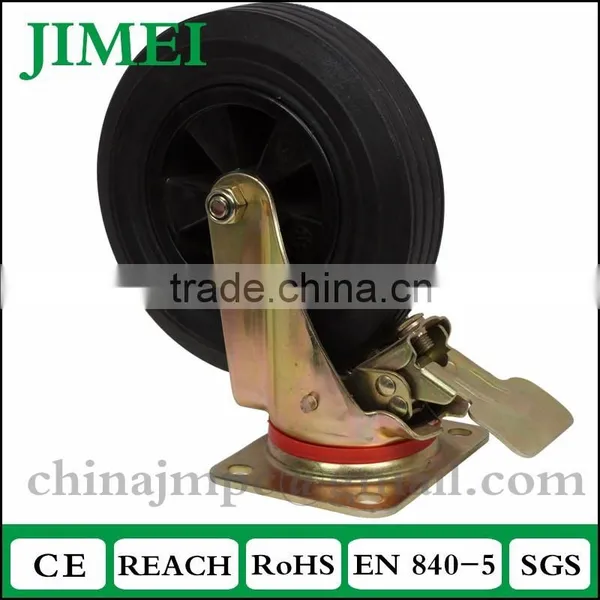 200mm Dustbin Caster Rubber Wheel Waste Bin Rubbish Bin Caster 8" photo-2
