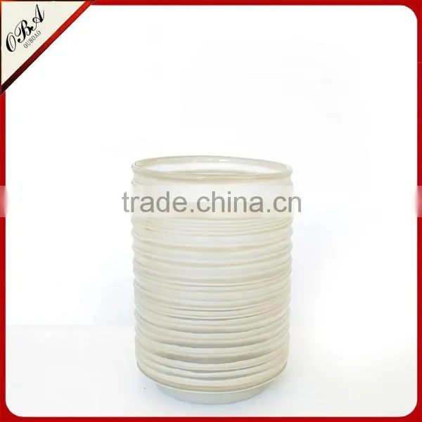 Hot Sales Handmade Stripe Cylindrical Glass Vase Super Quality Straight Tall Glass Flower Vase photo-2