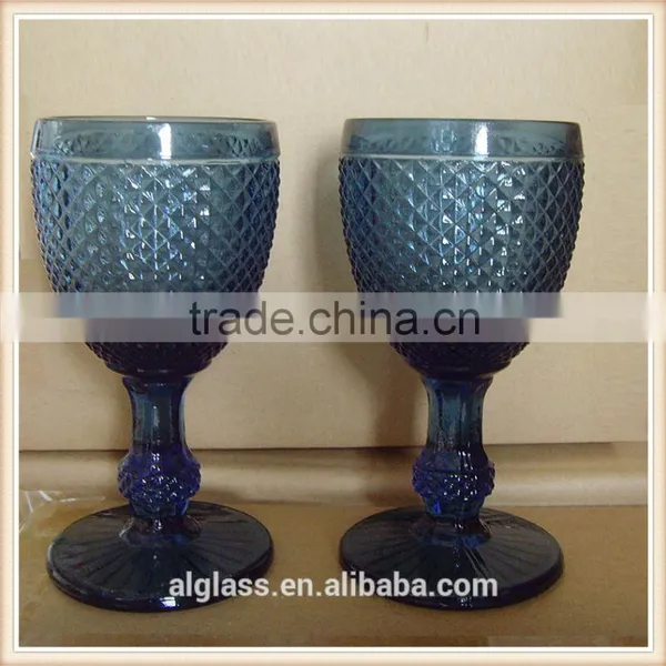 Cheap Heavy Wine Glasses Wholesale Blue Wine Glass