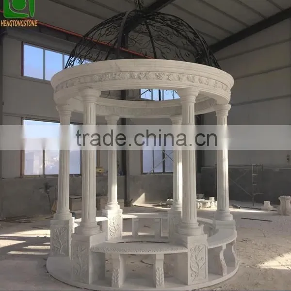 White Marble Garden Stone Carving Gazebo photo-3