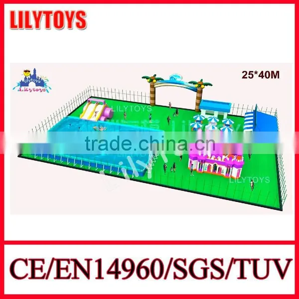 Giant Outdoor Amusement Water Park Land,water Games Playground With Swimming Pool photo-3