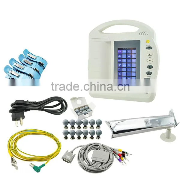 FDA*CE*ISO Cardiograph 7 Inch 12 Lead 12 Channel Electrocardiograph ECG / EKG Machine photo-3