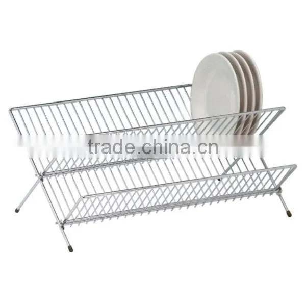 Fashionable Houseware Folding Dish Rack Metal Silver photo-3