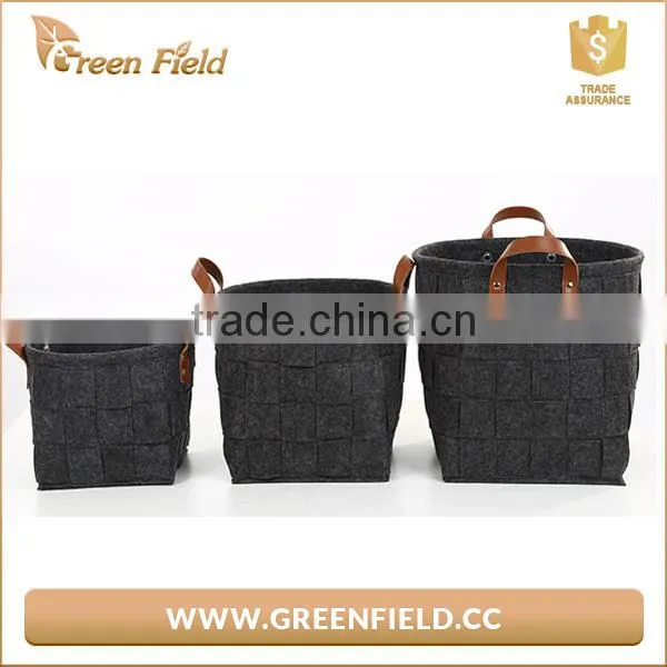 Excellent Quality Woven Handmade Felt Basket Bedroom Toys Storage Bag photo-5