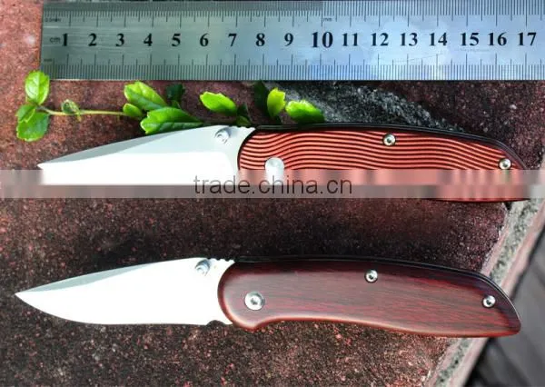 Custom Stainless Steel Camping Knife With Natural Rosewood Handle photo-3