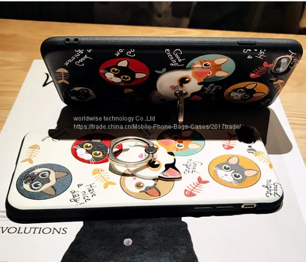 Cartoon Cell Phone Case Silicone Mobile Phone Cases for IPhone7/7Plus/6/6s/6plus/6splus With Finger Ring Stand Holder photo-2