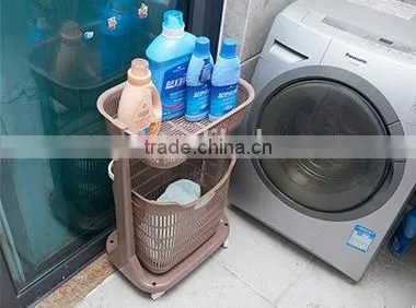 Plastic 1 or 3 Layers Laundry Basket/shelves With Wheels photo-3