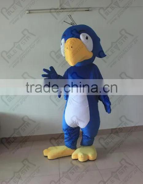 Yellow Beak Blue Eagle Mascot Costume White Belly photo-2