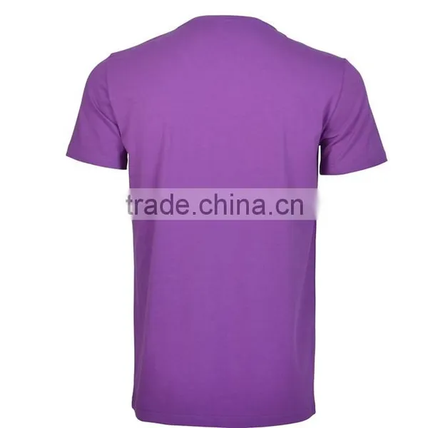 China Fashion Short Sleeve V-neck Collar Garment Dye Dacron T-shirt photo-3