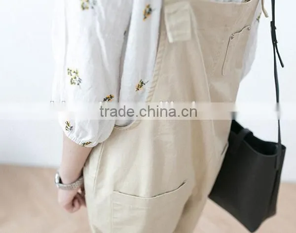 Korean Institute of Wind Wild Loose Tooling Overalls / Retro Art Bib/ Trousers With Braces photo-4