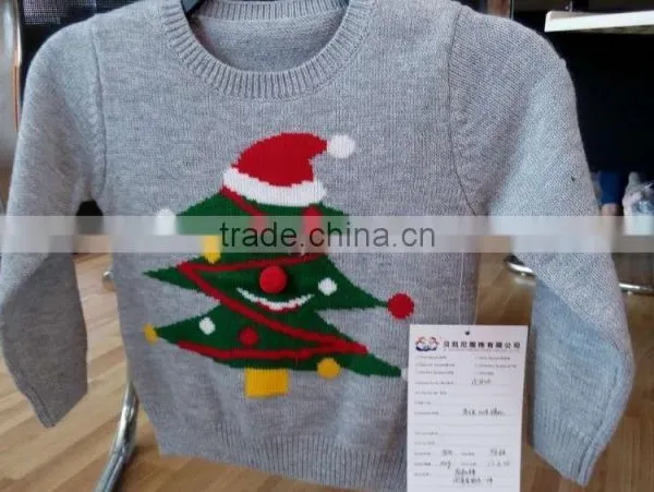 (KS016) Hot Ugly Childrens Knitting Patterns Christmas Sweater photo-5