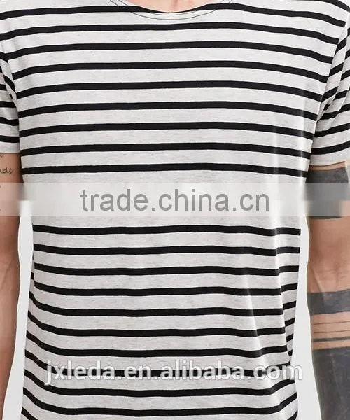 Cheap High Quality Striped Men Crew Neck T-shirt Manufacturers in China photo-3