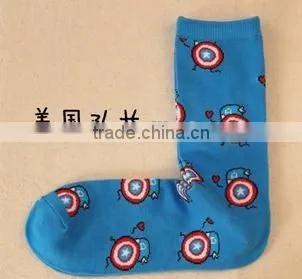 2015 the Avengers Personality Tide Lovers in Tube Socks Marvel DC Series of the Same Paragraph Socks for Men and Wome EML-9-2041 photo-3