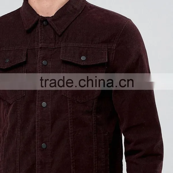 New Design Wine Shirt Style Men Plain Lapel Causal Jacket for Young Men With Button and Pocket photo-3